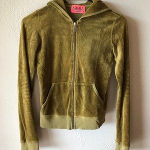 Juicy Couture Green Retro Velour Hoodie